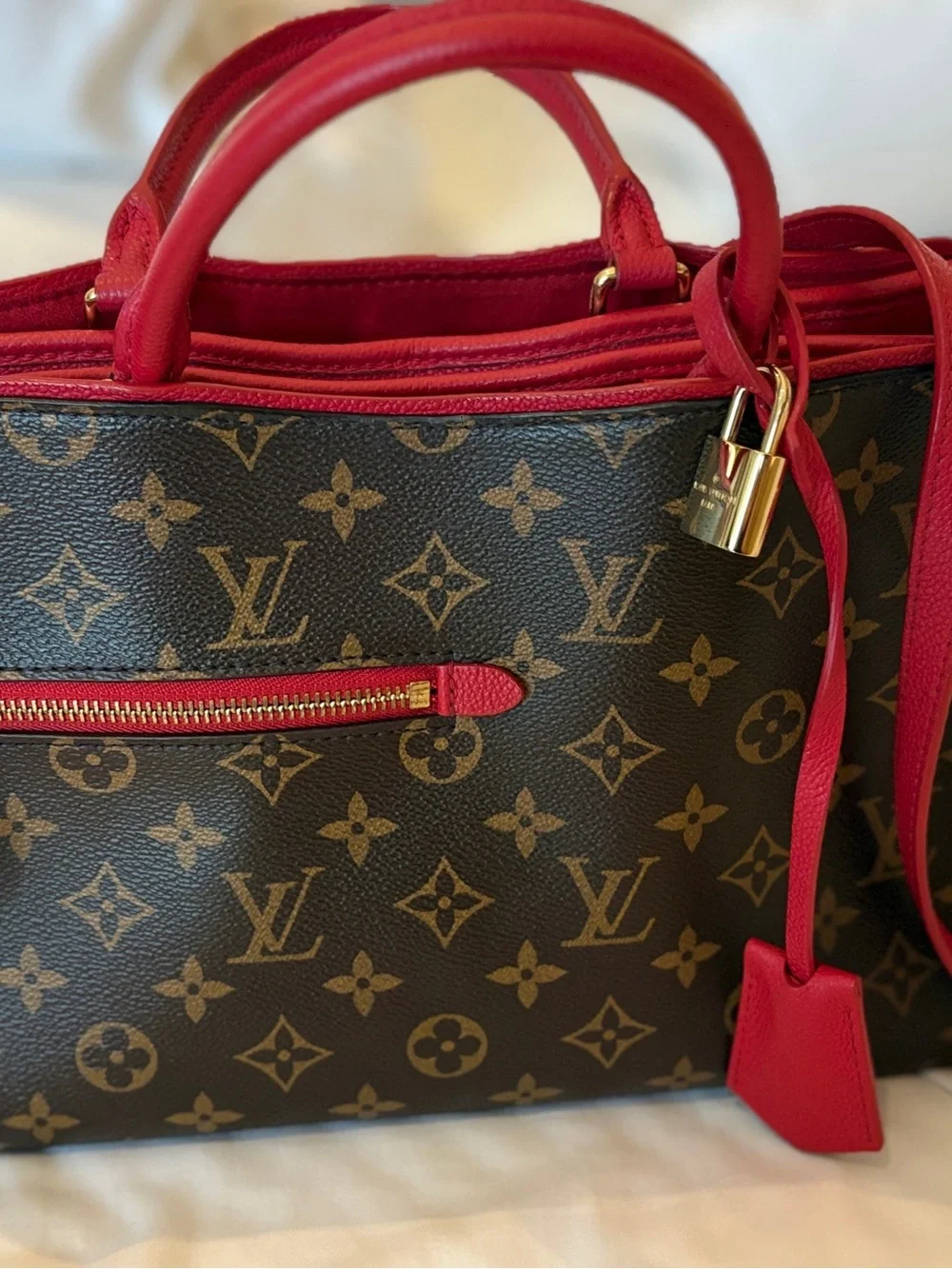 Louis Vuitton Monogram popincourt PM 2 with Red Trim. Japan Sourced